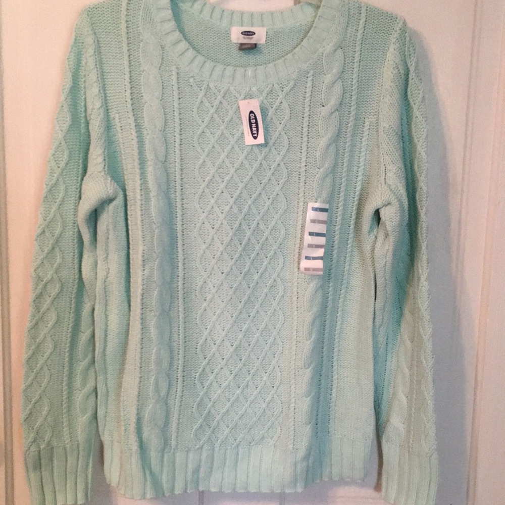 NWT Pastel Green Old Navy Cable Knit Sweater Large
